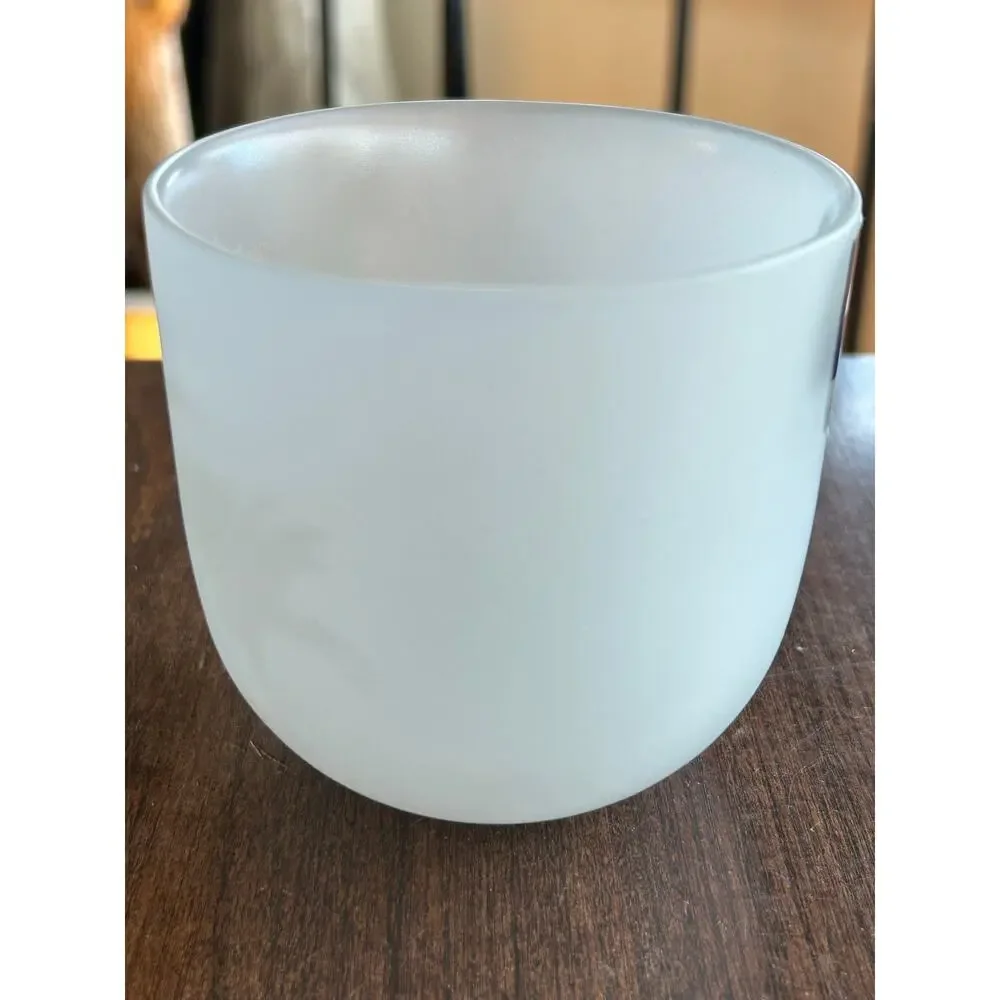 Leonardo frosted white glass votive holder small vase palm tree